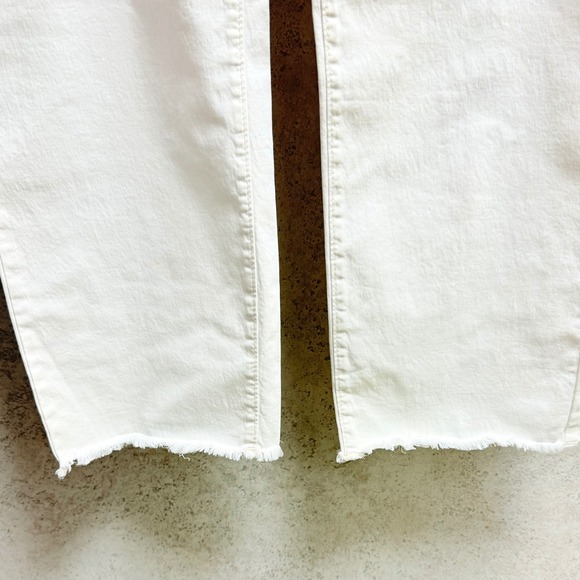 Pilcro Anthropology Sz 33 Womens Off White Frayed Hem Stretch Pockets Pants - Picture 7 of 10